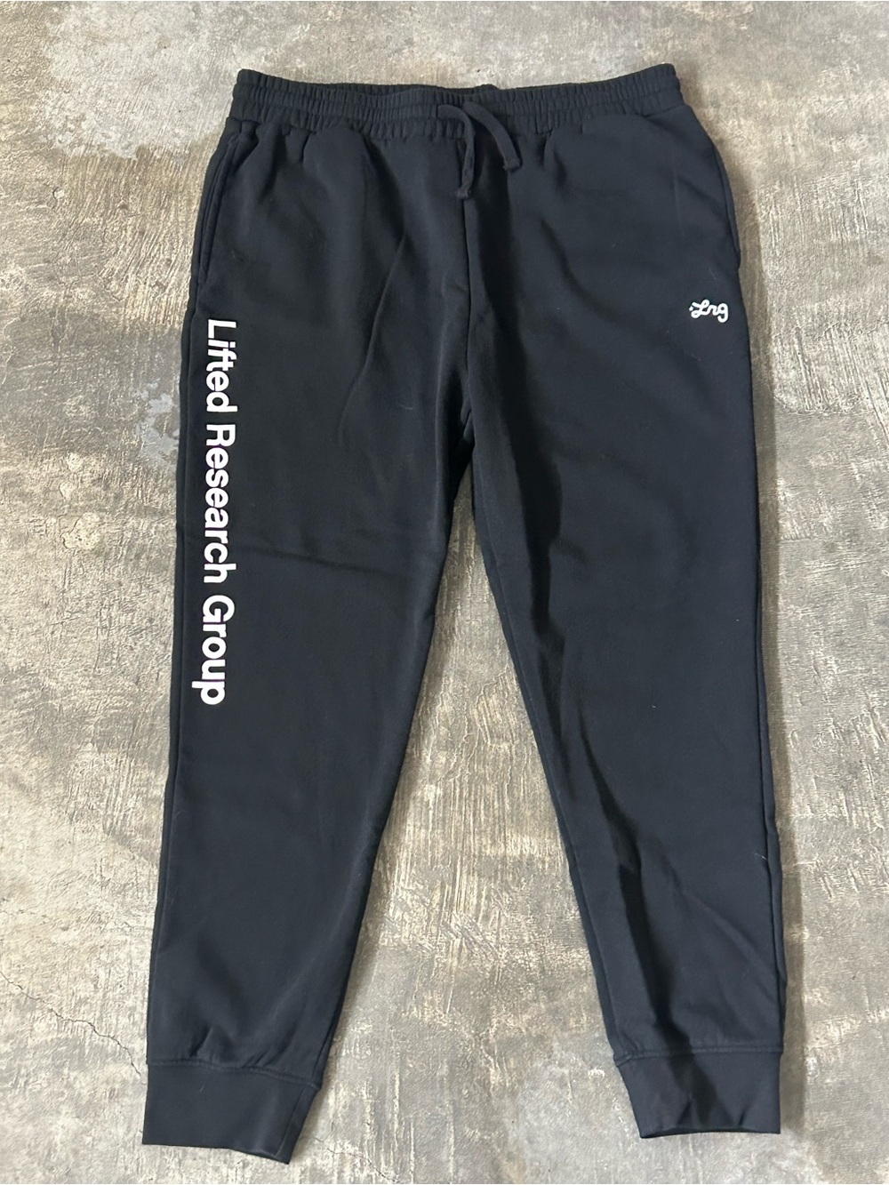 LRG Black Joggers with White Side Logo